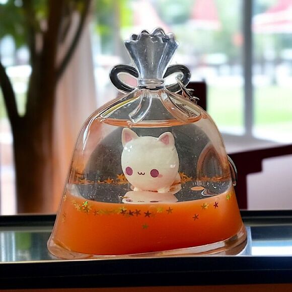 Tsunameez Prize Baggies Keychain Key Ring Kitty Cat Kitten Floating Orange Clear - Picture 13 of 15